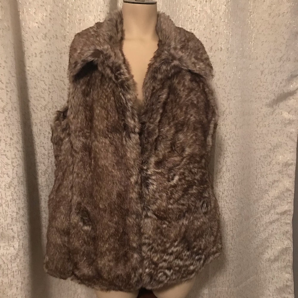 J. Jill Faux Fur "Vicuna" Vest, M